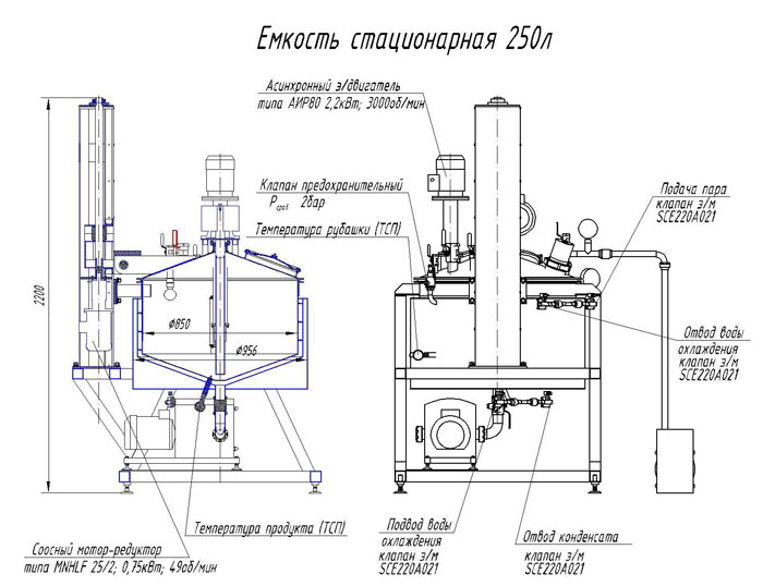 схема вакуумного реактора фармпрепаратов